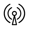 Radiowaves symbol with signal tower icon.